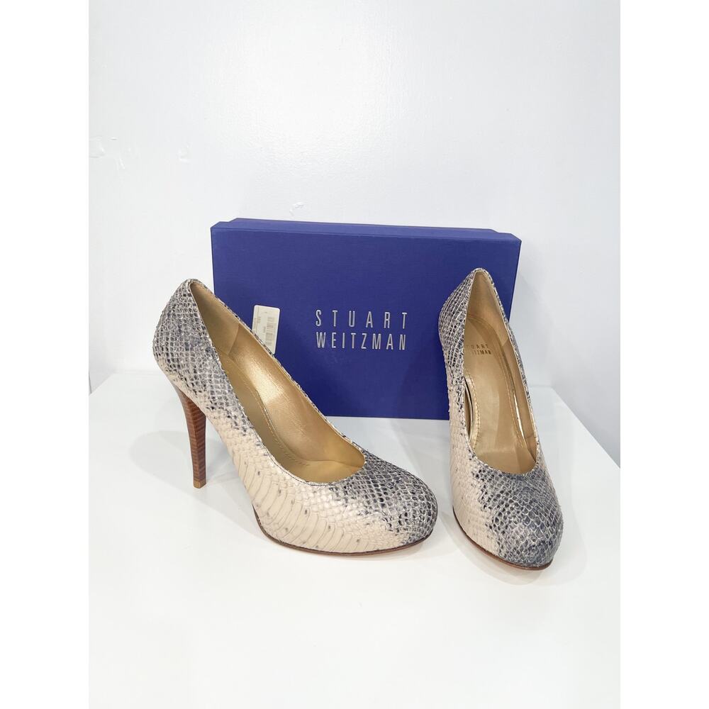 Stuart Weitzman Snake Python Rowin Leather Stilet… - image 1